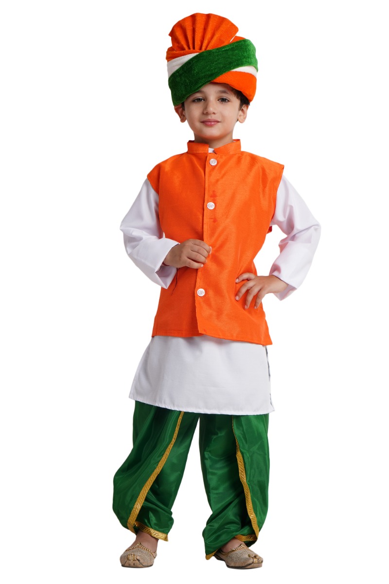 Patriotic Tricolor Dhoti Kurta Set for Kids