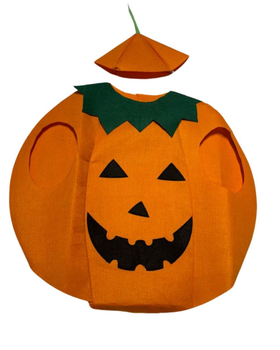 Pumpkin Cutout Costume with Cap