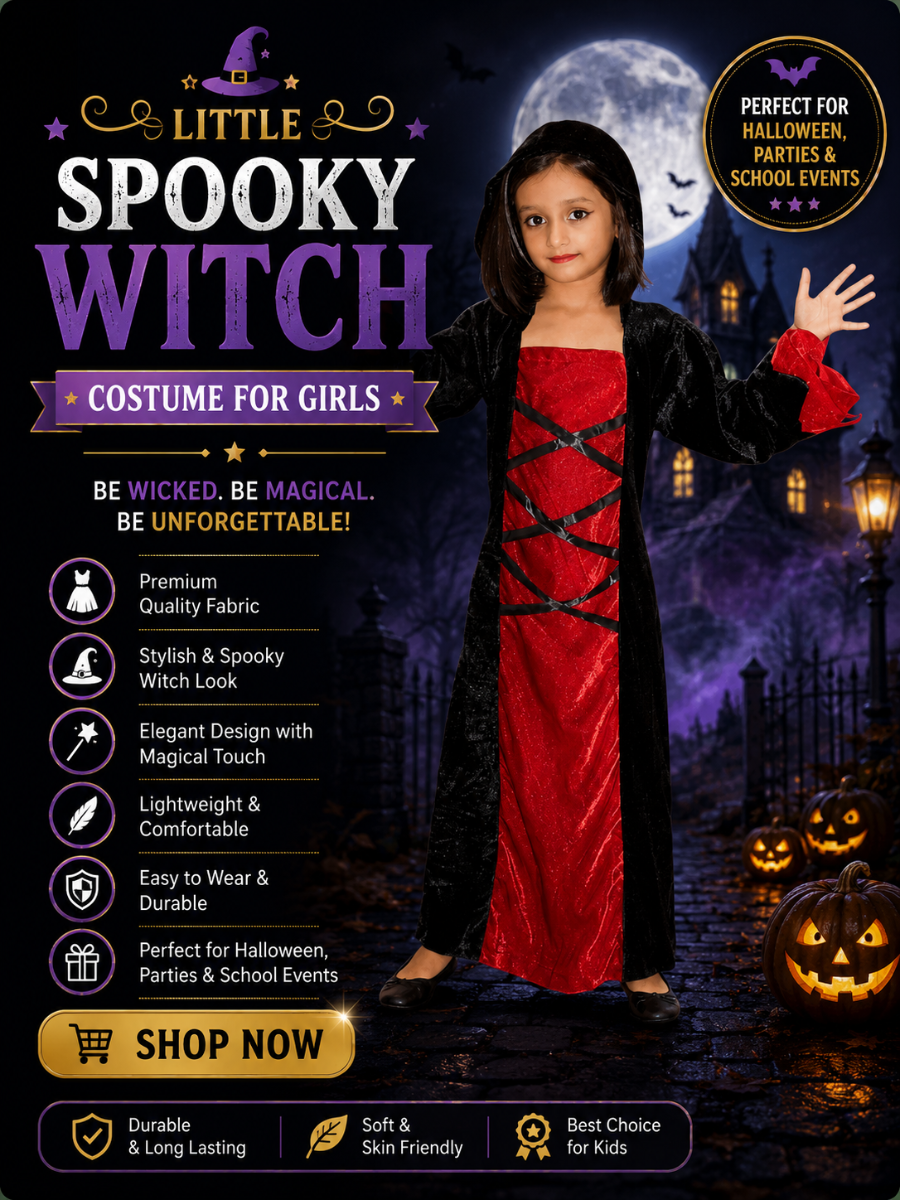 Spooky Witch Costume For GIrls