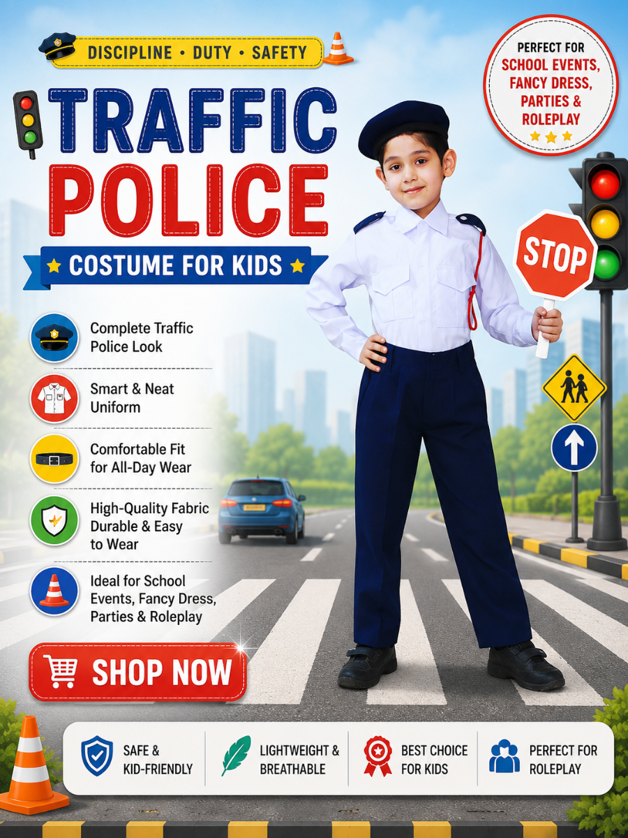 Traffic Police Fancy Dress Costume